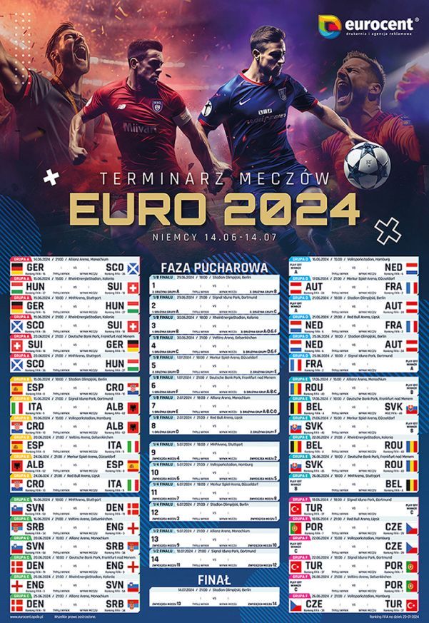 Rozpiska meczów Euro 2024 z możliwością uzupełniania wyników