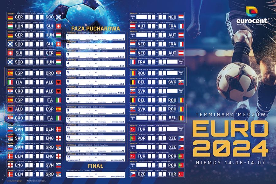 Terminarz piłkarskie EURO 2024 NIEMCY z logo firmy