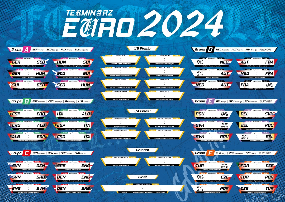 Terminarze EURO 2024 z logo Twojej firmy! Eurocent