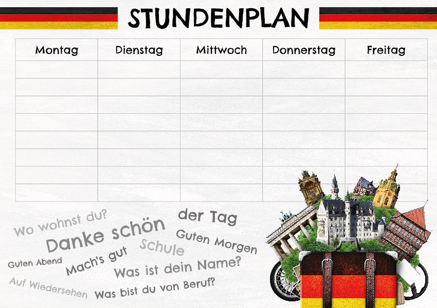 Plan lekcji dla dzieci! Niemiecka szkoła językowa!