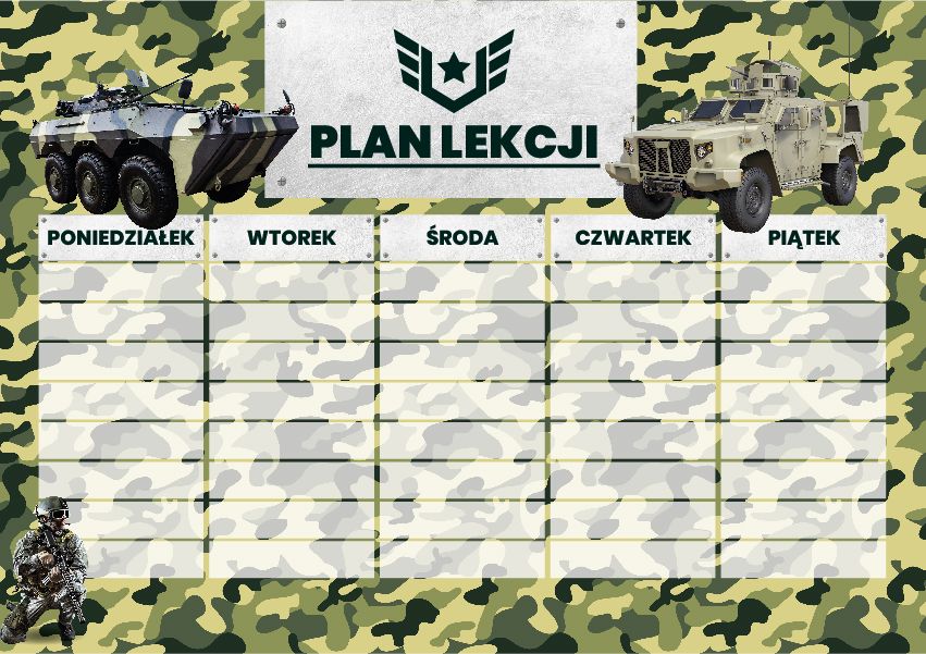 Militarny plan lekcji z czołgami