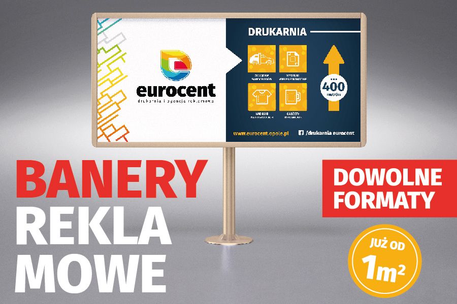 Baner reklamowy już od 1m2 w drukarni Eurocent!